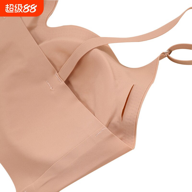 无钢圈文胸女士大码薄款内衣美背聚拢吊带透气无痕运动舒适内新品