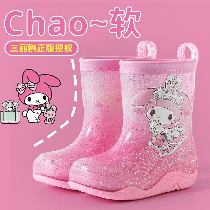 2026新款儿童雨鞋可爱卡通女童水晶靴宝宝上学专用防水防滑雨靴