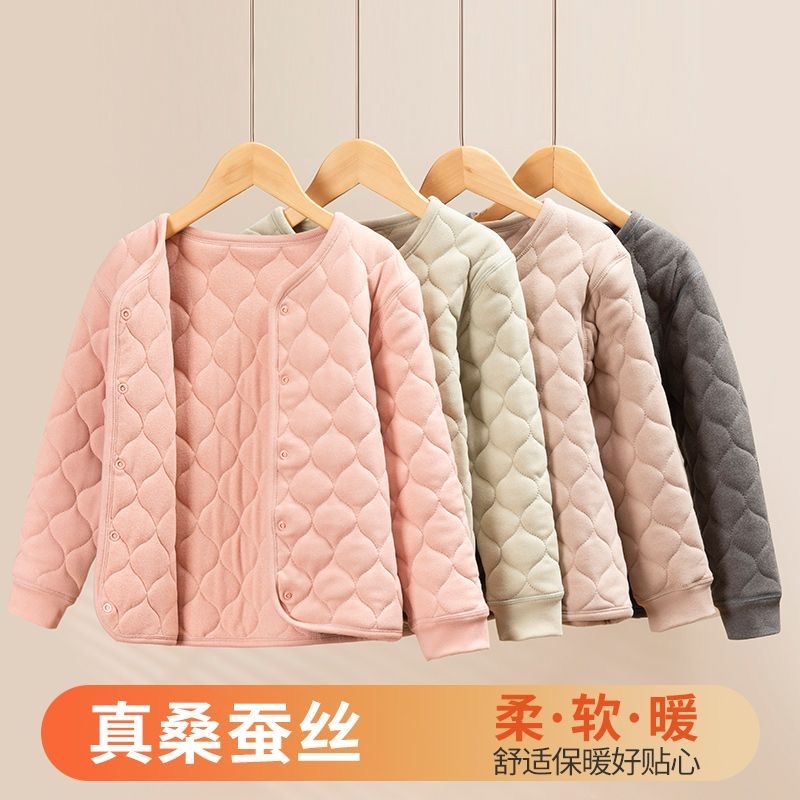 儿童校服神器保暖内衣上衣内胆女童秋冬蚕丝棉袄夹棉内穿男童贴身