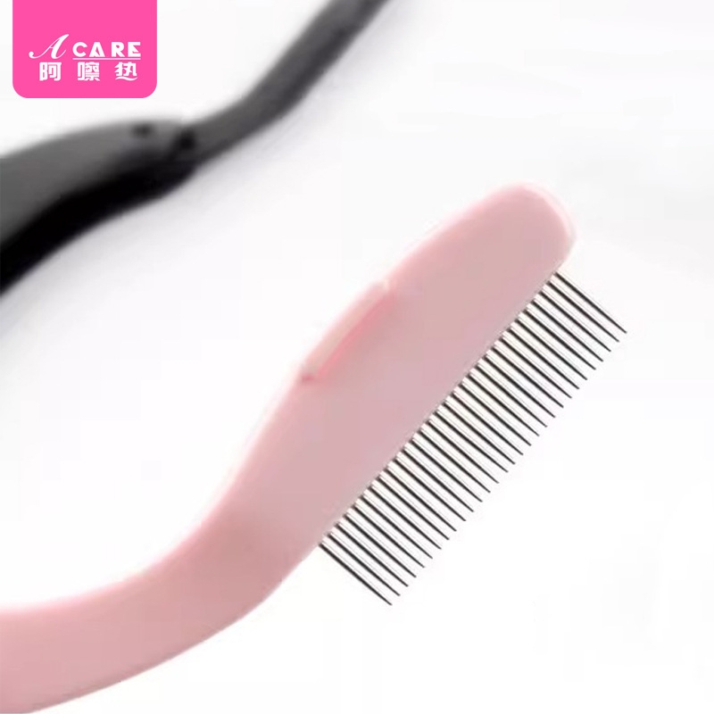 睫毛梳AB1sl001-粉弯柄眉毛梳子眉梳螺旋迷你小梳嫁接睫毛初学者