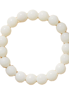 白玉菩提圆珠手串天然菩提绕指柔女佛珠盘玩单圈串珠手链素圈手串