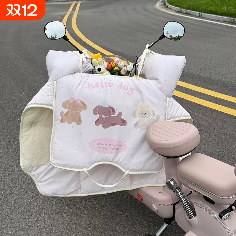 高颜值电动车挡风被冬季加绒加厚小型电瓶电车防寒罩女四季通用