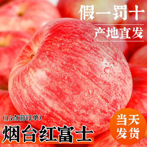 超7500人苹果新鲜水果山东烟台红富士产地直发脆甜10现摘黄金糖心