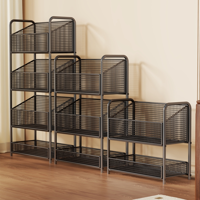 书架一体靠墙可移动书本置物架