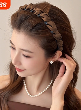 夏天高颅顶短发发箍女款日常外戴头箍压发发卡头饰白色黑色紫色