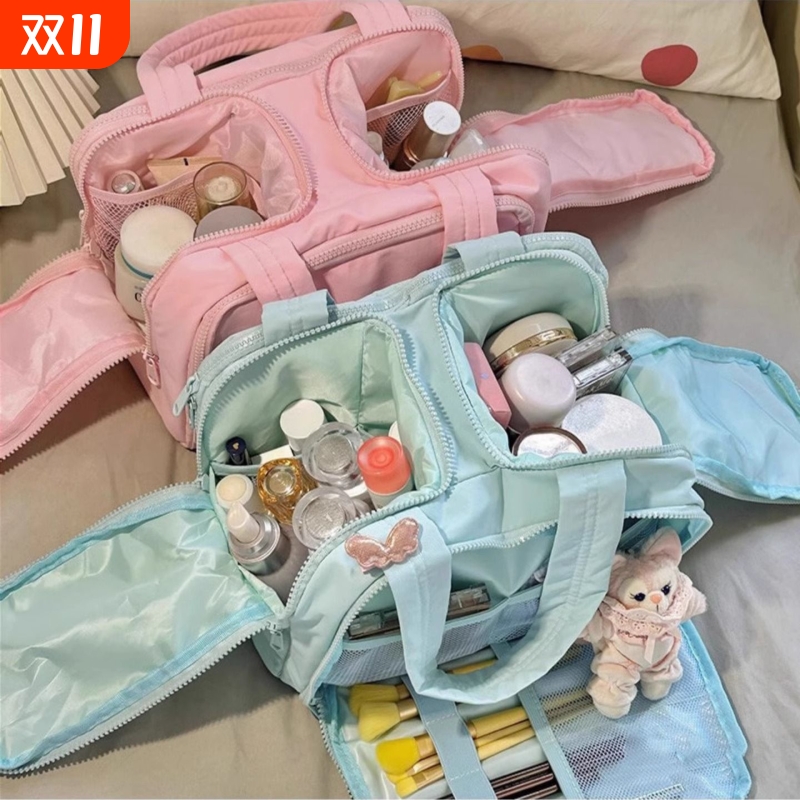 化妆包大容量女2025新款便携分区收纳包外出旅行洗漱包超大立式