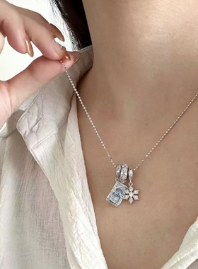 初雪女祭司  Vintage设计古著项链雪花吊坠项链气质时尚设计项链