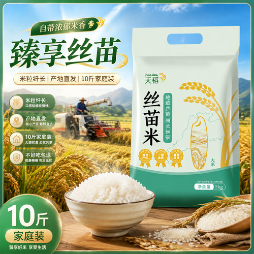 正宗长粒香丝苗米10斤广东一级籼米5KG煲仔炒饭专用长粒香米米饭