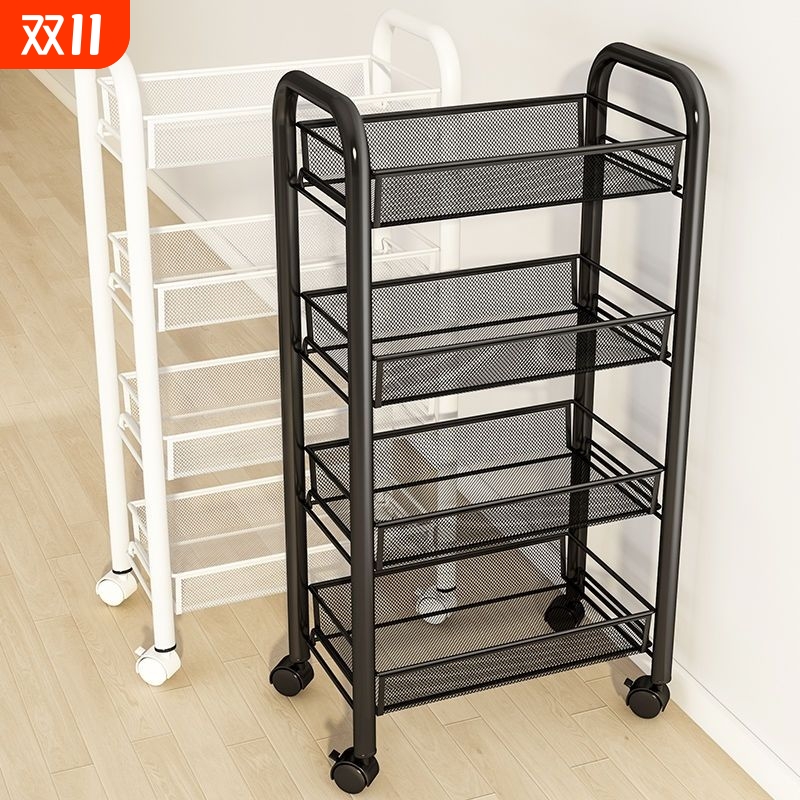 小推车置物架落地多层厨房移动收纳架零食架家用婴儿用品储物架子