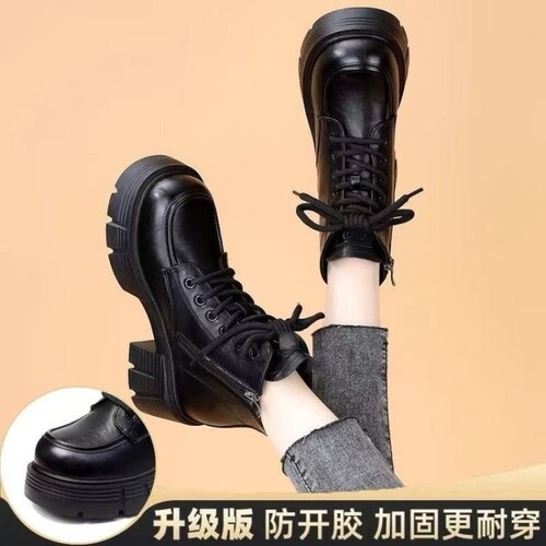 意尔康心选小个子增高马丁靴女2025秋冬新款简约百搭外穿加绒加厚