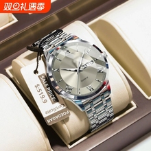 手表男款机械风全自动防水高级感全自动男表数字双日历防水腕表男