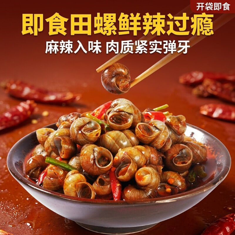 麻辣香辣田螺嗦螺熟食香辣肉螺蛳开袋即食下酒菜小零食螺蛳肉夜宵