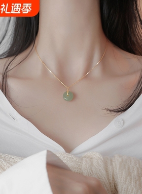 爆版925银项链女和田玉平安扣吊坠项饰女源头厂货银饰小批量批发