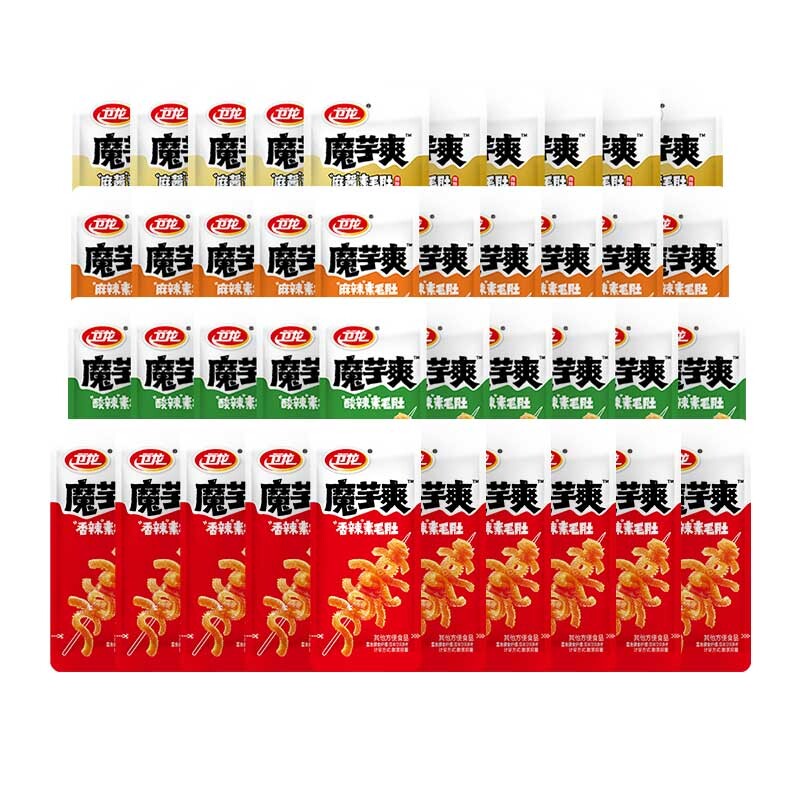 卫龙魔芋爽散装称重斤约30包魔芋丝素毛肚辣条香辣麻辣酸辣零食