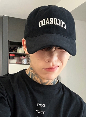鸭舌帽ins风男款大头围显脸小美式棒球帽加宽黑色帽檐春秋女士