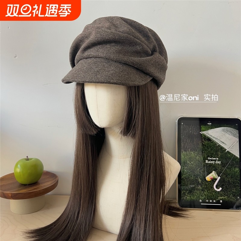 八角帽子女秋冬季加厚保暖护耳贝雷帽时尚百搭日系显脸报童帽温尼