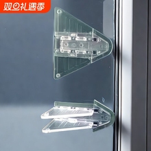 推拉门锁扣衣柜移门防开扣儿童防夹手平移柜门防猫卡扣阻门固定器
