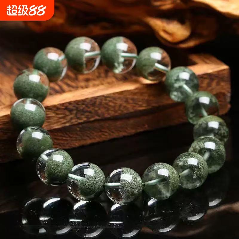 绿幽灵水晶聚宝盆招财转运手串