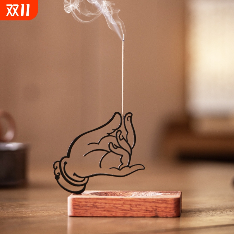 创意佛手线香插中式线香炉家用室内香薰炉香盘香座点香器禅意摆件