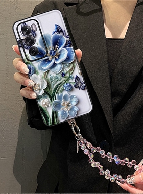 携维蝶舞适用opporeno12手机壳新款13pro皮纹rena11镜头全包reno9防摔保护套reno10p女款外壳14带挂绳