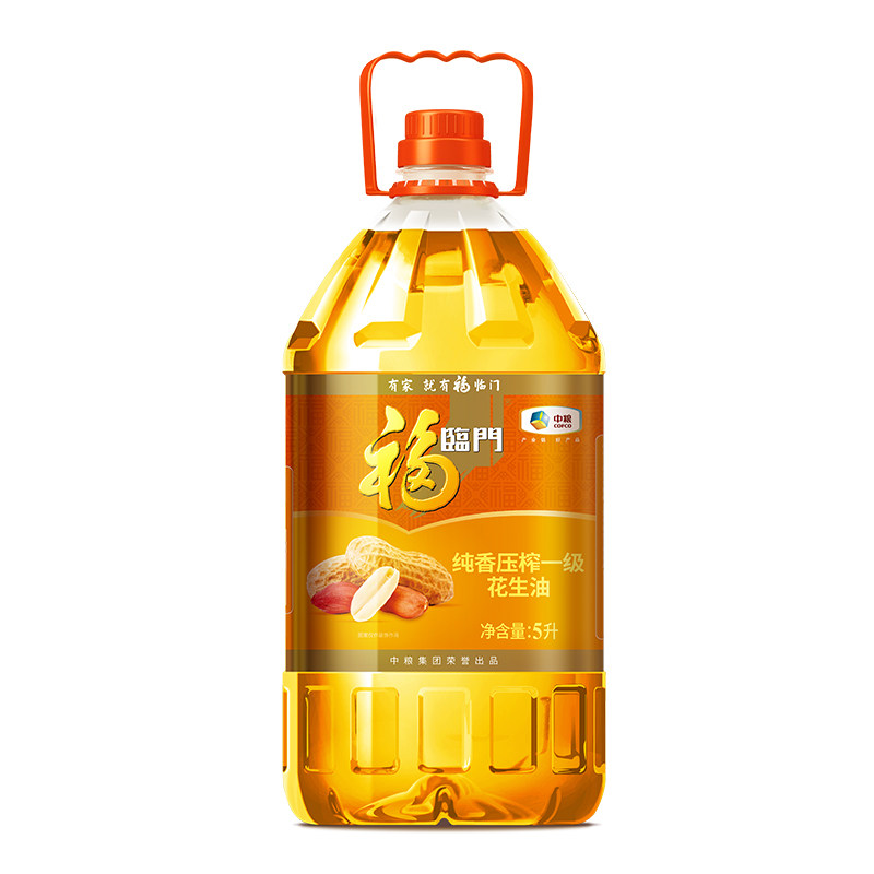 福临门纯香花生油5L中粮家用商用油炒菜油食用植物油浓香土榨香味图片