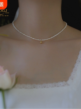 s925纯银珍珠项链高级感锁骨链