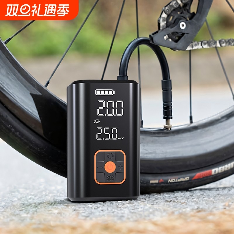 电动打气筒自行车汽车轮胎摩托车高压车载充气泵充电便携家用