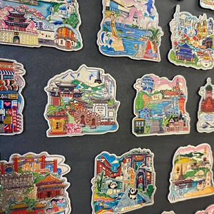 城市冰箱贴北京重庆成都珠海三亚昆明丽江哈尔滨西安沈阳旅游文创