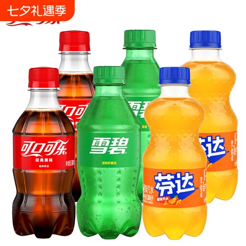可口可乐芬达雪碧300ml夏季饮品碳酸饮料迷你小瓶装整箱批发