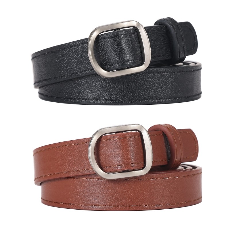 女士皮带韩版潮流女款细腰带时尚无孔针扣设计连衣裙装饰裙裤带女