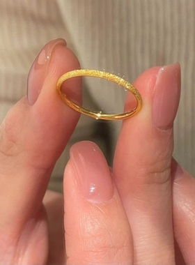 碎碎冰戒指女沙金不掉色