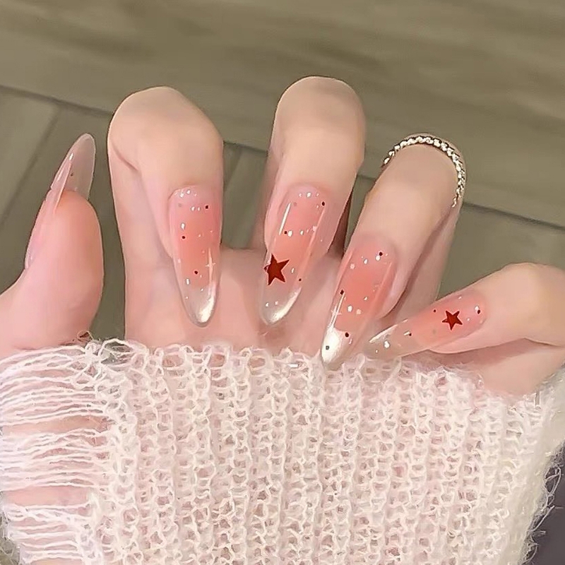 2025新款手工美甲穿戴甲ing高级感欧美猫眼长短款假指甲贴片星星