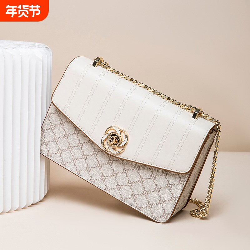 店酷奇单肩腋下链条包女斜挎包小方包高级感真皮青春爆款女包包