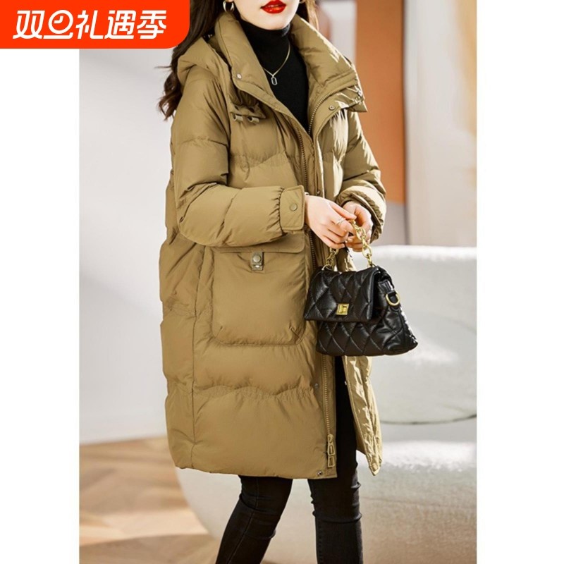 羽绒服女冬季中长款2025新款加绒加厚九江胖mm大码冬装专业线下