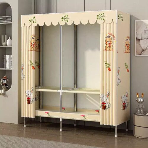 简易衣柜家用卧室布衣柜出租房屋结实耐用经济型衣橱单人小型柜子