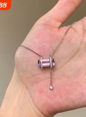 优雅清新高级感清透紫色项链饰品