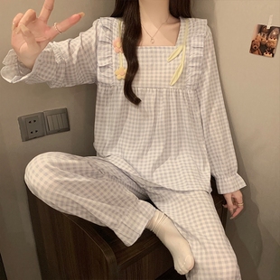 夏天可外穿家居服套装 睡衣女春秋季 高级感薄款 2025新款 云朵棉长袖