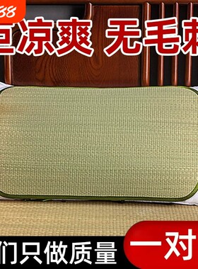 夏季凉枕套片草席一对装夏天枕头套家用成人大号枕片单双人整片套