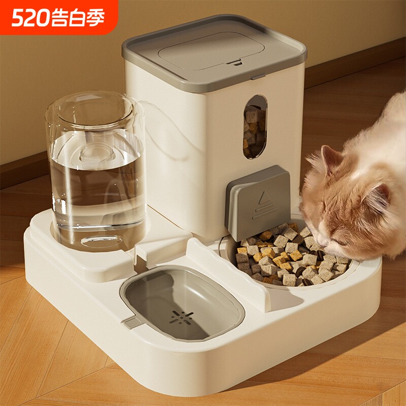 新款自动猫咪喂食喂水器狗碗猫盆二合一饮水机猫碗宠物用品