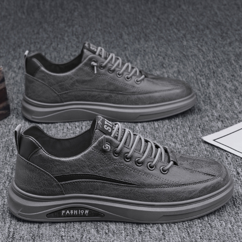 品牌断码2025春夏秋季男鞋新款透气防水厨师鞋子男潮流百搭黑色皮