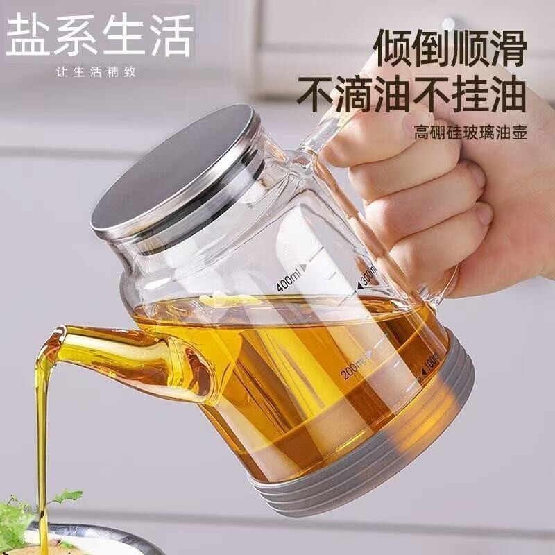 新款耐热高硼硅玻璃油壶图片