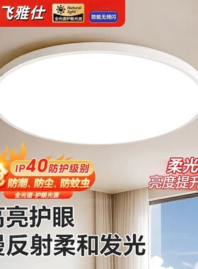 超薄卧室吸顶灯极简圆形书房护眼灯led现代简约主卧房间灯卫生间