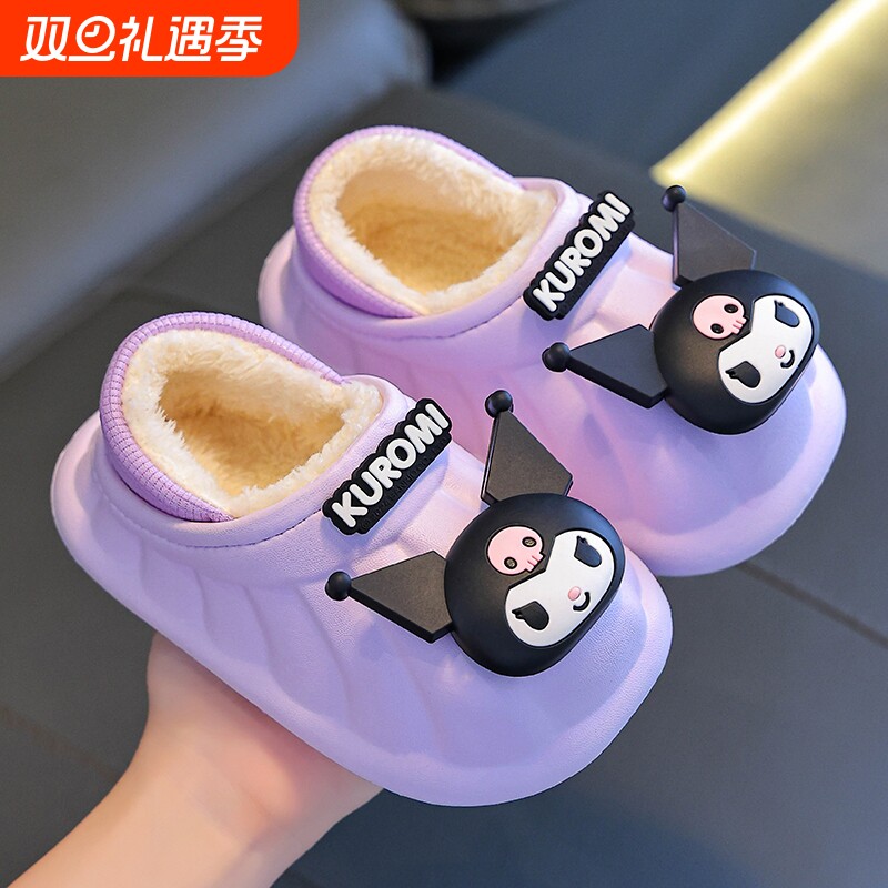 三丽鸥儿童棉拖鞋拖鞋女孩2025新款冬季女童室内家居棉鞋防水卡通