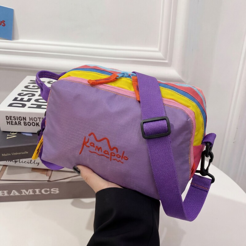 多巴胺配色羊驼洗漱包防水便携撞色多功能手拿包旅行化妆收纳包女