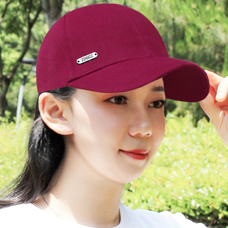 棒球帽女新款四季防晒帽时尚百搭帽子防护帽春秋鸭舌帽红色黑色