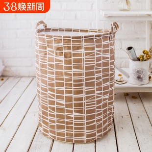 棉麻大号脏衣篮玩具收纳桶篓折叠衣服收纳筐防水布艺宾馆洗衣篮球