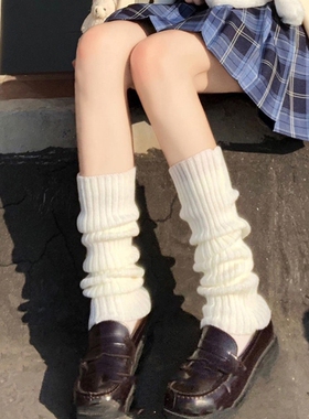 袜套堆堆袜子女2025新款爆款秋冬季加厚保暖羊毛长袜配雪地靴白色