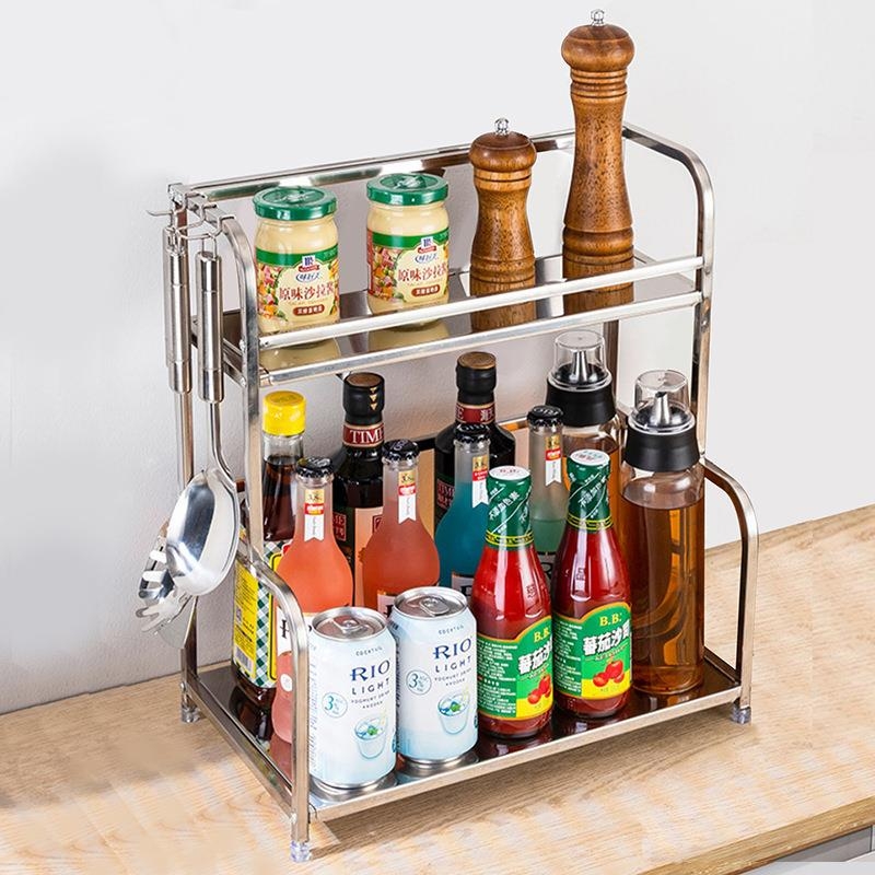 厨房不锈钢调料置物架台面多功能调味品厨具用品收纳架多层架子