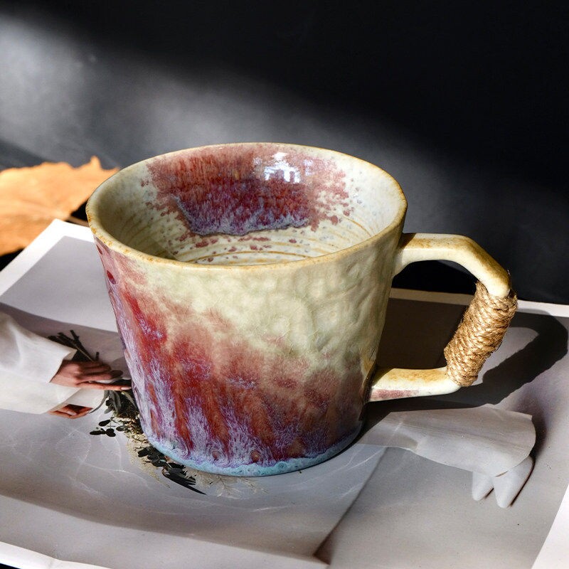 复古窑变釉陶瓷咖啡杯高级感马克杯小众杯子生日礼物伴手礼礼盒装