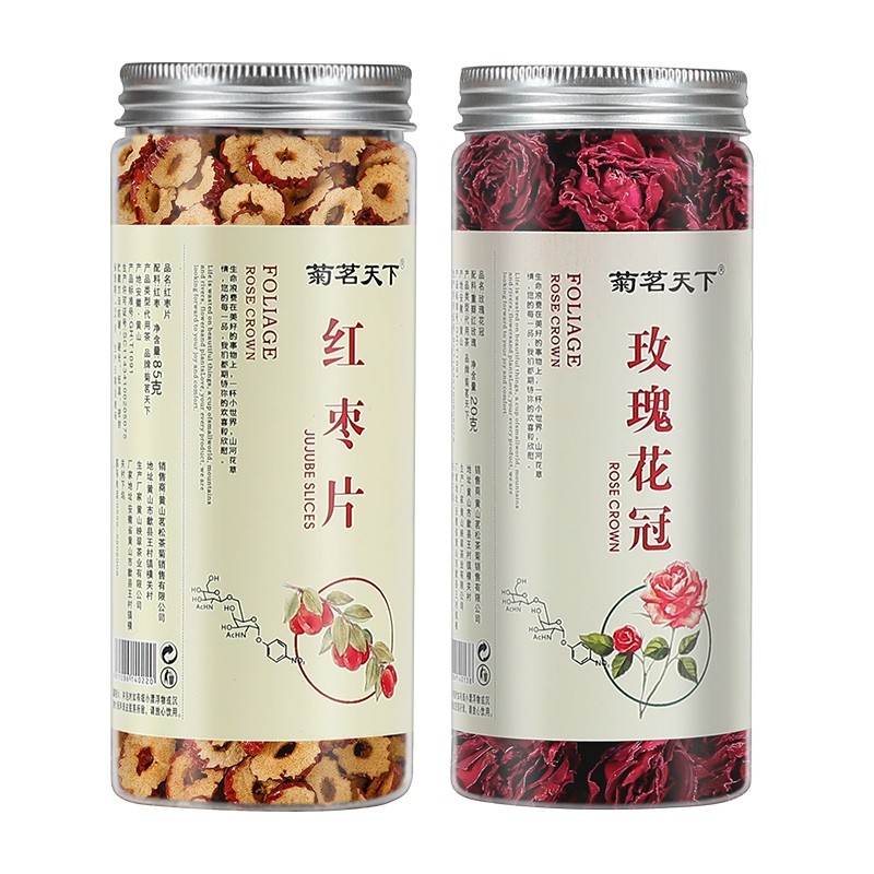 玫瑰红枣茶云南大朵墨红玫瑰20g*1罐+红枣片85g*1罐
